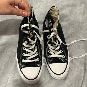 Barely worn black high top converse